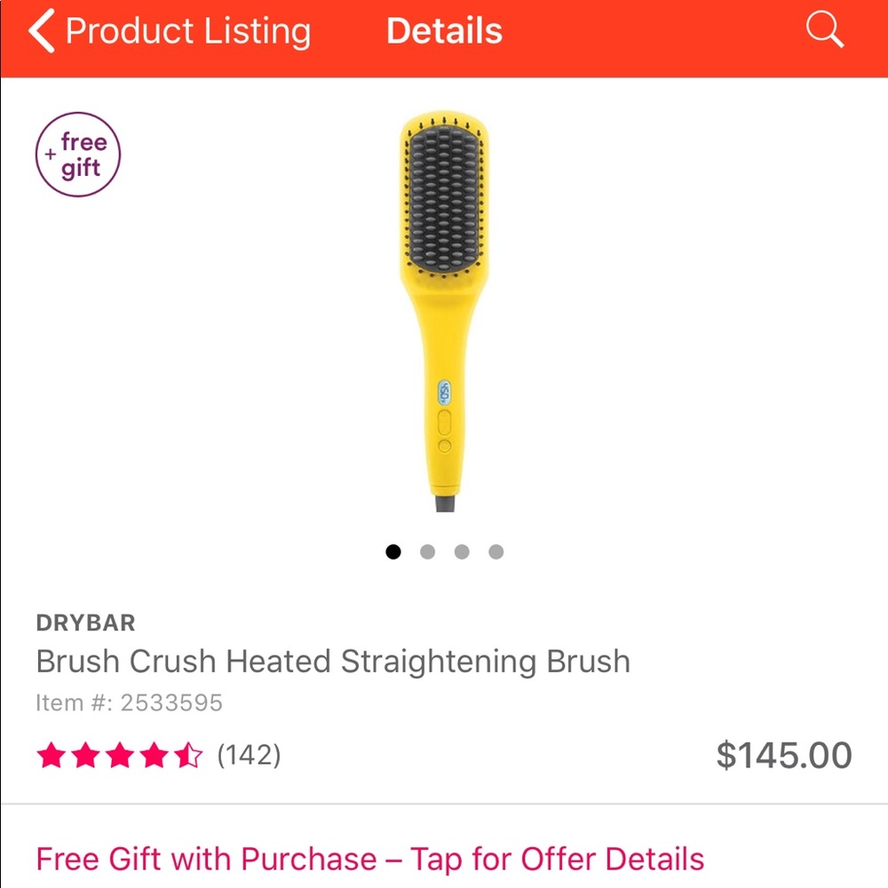 Dry bar hair straightening brush NEW
